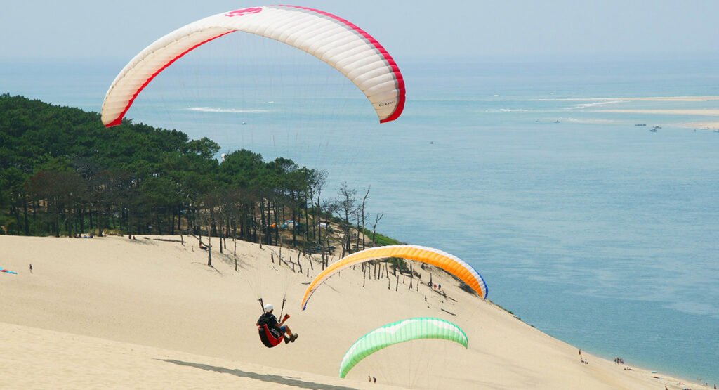 Saut en parapente depuis la Dune du Pilat